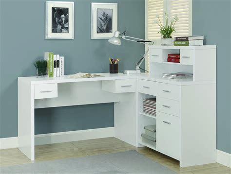 White Modern L-Shaped Desk with Great Storage – ComputerDesk.com