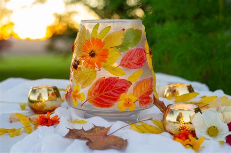 DIY Fall Pressed Leaf Lantern - Handmade Farmhouse