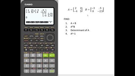 Entering and Calculating with Matrices w/Casio fx-9750GIII Graphing Calculator - YouTube