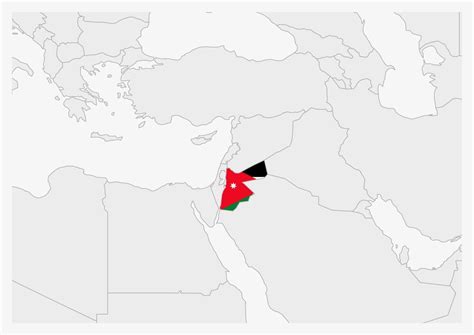 Jordan map highlighted in Jordan flag colors 12897920 Vector Art at ...