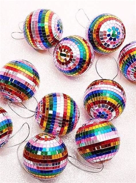 If you're tree is decorated with these super cute rainbow disco ball ornaments, I bow down to ...