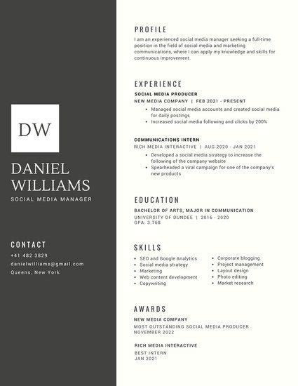 Cv Resume Template Canva