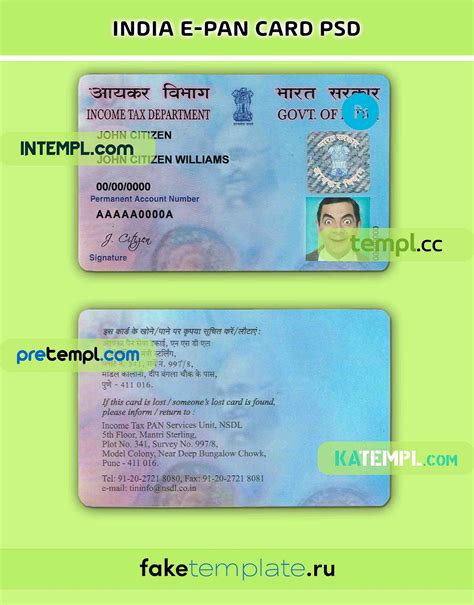 India Id Card Template In Psd Format Fully Editable W - vrogue.co