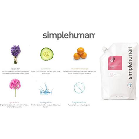 Simplehuman 1 Litre Soap Dispenser Refill Pouch, Moisturising Liquid Soap Fragrance Free CT1023 ...