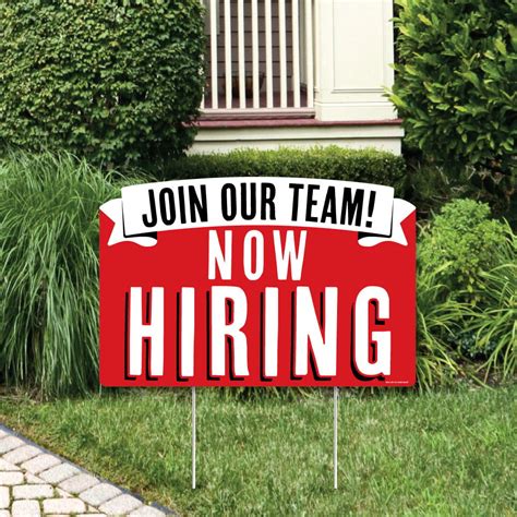 Now Hiring - Business Yard Sign Lawn Decorations - Party Yardy Sign ...