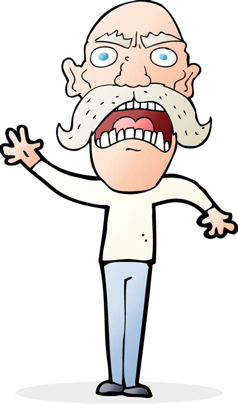 cartoon angry old man 12278185 Vector Art at Vecteezy