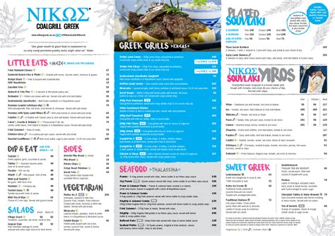 Suncoast Nikos Menu 2021 - Three Greek Brothers 199 3 Skewers, 1 beef, 1 chicken & 1 pork with ...