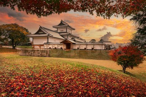 Autumn scenery of the Kanazawa castle park in Kanazawa, Japan | Stock ...