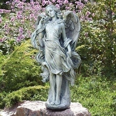 35"Standing Angel with Rose Indoor Outdoor Garden Statue Figure Yard Decor 66255 #JosephsStudio ...