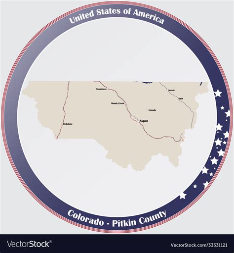 Map pitkin county in colorado Royalty Free Vector Image