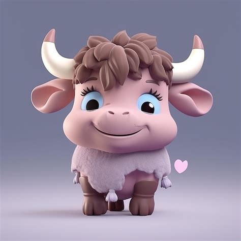 Premium AI Image | Cartoon Buffalo Baby Buffalo Buffalo 3D character Buffalo 2D icon Cute ...