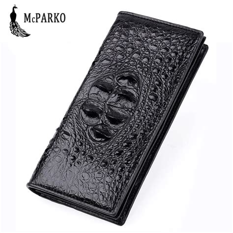 Exquisite Crocodile Wallet Men Genuine Leather Crocodile Skin Long Wallet Luxury Bifold Purse ...