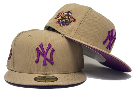 NEW YORK YANKEES 1998 WORLD SERIES TAN PURPLE BRIM NEW ERA FITTED HAT ...