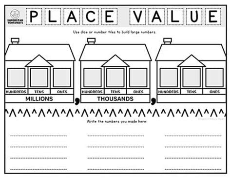 Place Value Chart - Superstar Worksheets