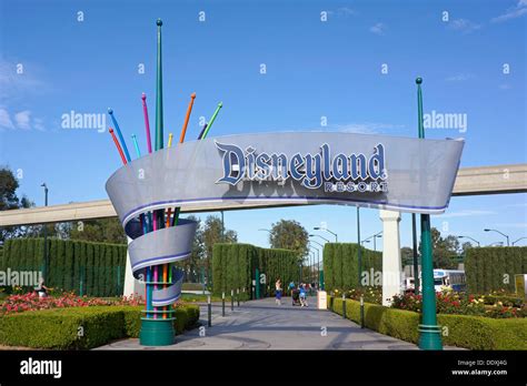 Disneyland Resort Entrance, Theme Park, Anaheim, California Stock Photo ...