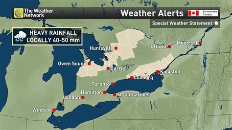 Special weather statement for heavy showers and thunderstorms from Cobourg & Kingston to ...