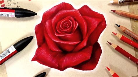 How To Draw A Realistic Rose - YouTube