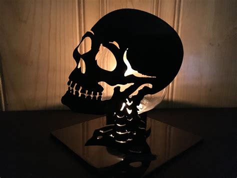 Skull Candle Holder: Candle Holders With Metal Art Skull Goth Decor fo ...