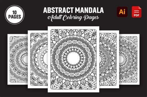 Abstract Mandala Adult Coloring Pages Graphic by Coloringtivity · Creative Fabrica