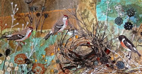 Birds - machine embroidery by Amanda Cobbett (www.shewhomakes.com) | Textile artists, Painting, Art