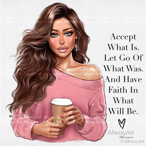 Instant Download Fashion Illustration, Coffee, Motivational Quotes, Self Love Clipart, Printable ...