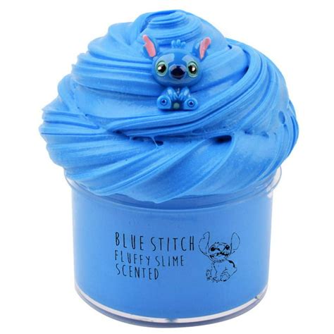 Lex - Super Slime Kit, Newest Blue Stitch Fluffy Slime, Super Soft and ...