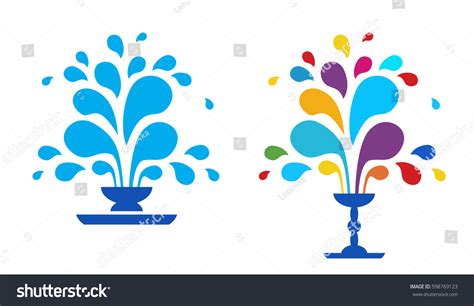 Set Vector Icon Fountain Logo Design Stock Vector (Royalty Free ...