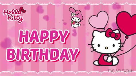 Cute Hello kitty background happy birthday images for celebration