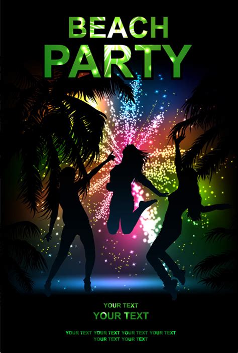 Beach Party Backgrounds vector 01 free download