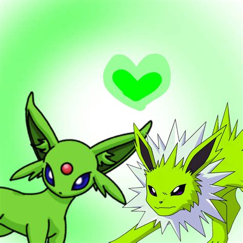 Shiny Jolteon x Shiny Espeon (LimeShipping) by 2CherrySakura2 on DeviantArt