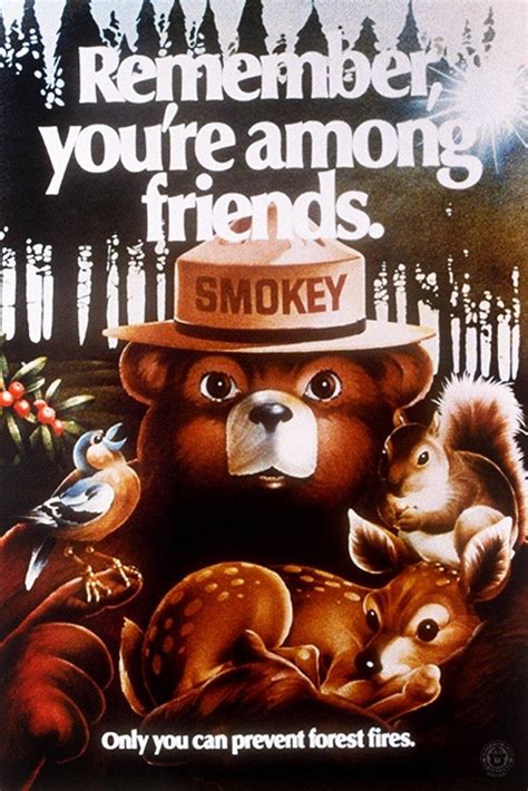 Smokey Bear - Remember You're Among Friends - Vintage Poster (6 Sizes ...