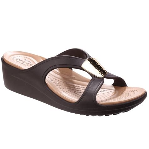 Crocs Sanrah Embellished Womens Wedge Heel Sandals - Women from Charles ...