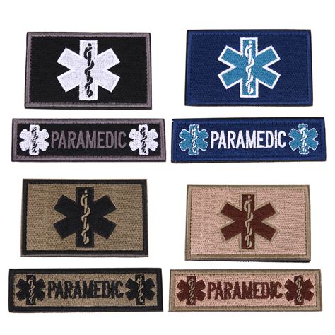 2Pcs/Set Embroidery Patch Emergency Medical Technician PARAMEDIC EMT ...