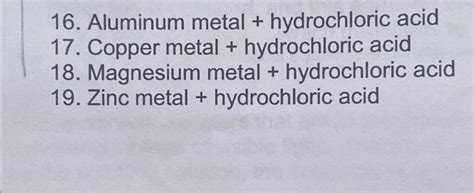 Solved What are the Formulas and Balanced Chemical Equations | Chegg.com