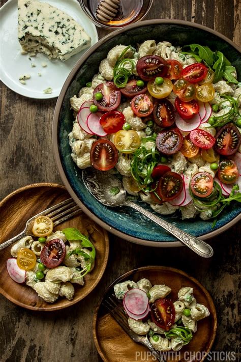 Creamy Blue Cheese Pasta Salad (With Roasted Garlic)