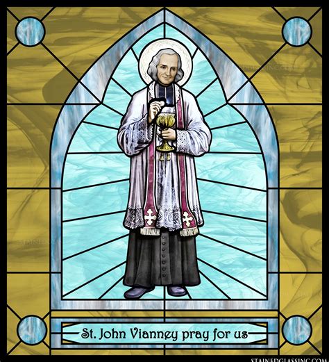 "Saint John Vianney" Religious Stained Glass Window