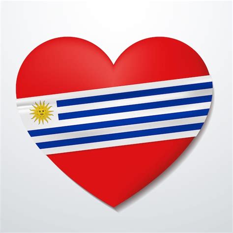 Premium Vector | Heart with Uruguay flag