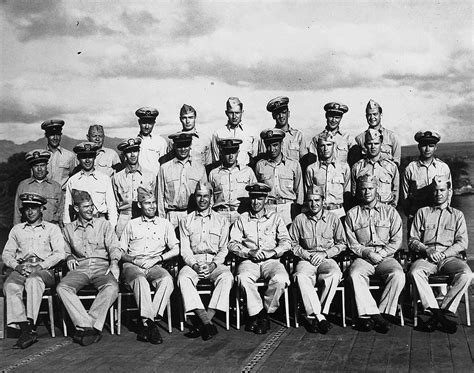 File:Group photo of ship’s gunnery officers aboard the fast aircraft carrier USS Monterey ...