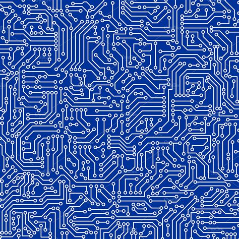 Blue circuit board seamless pattern | Custom-Designed Illustrations ~ Creative Market