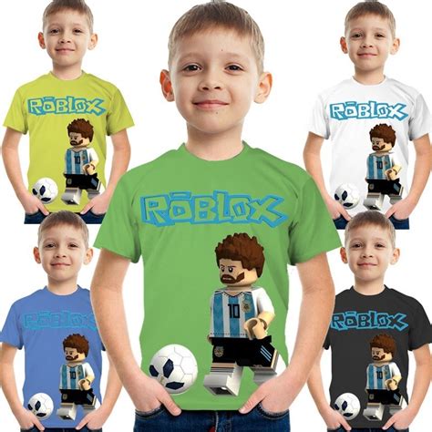 Roblox T-shirt for Kids Boys Game Cartoon Character Shirts Clothes Full ...