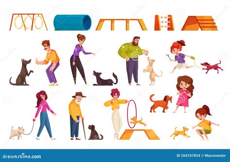 Dog Training Set stock illustration. Illustration of character - 264107854