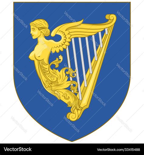 Coat arms kingdom ireland Royalty Free Vector Image