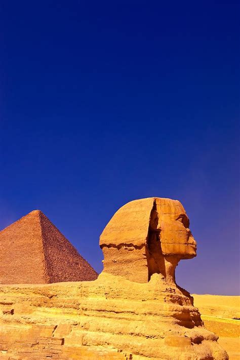 The Sphinx and the Great Pyramids of Giza, outside Cairo, Egypt | Great pyramid of giza, Egypt ...