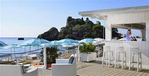 The beach club of La Plage Resort, beach hotel in Taormina