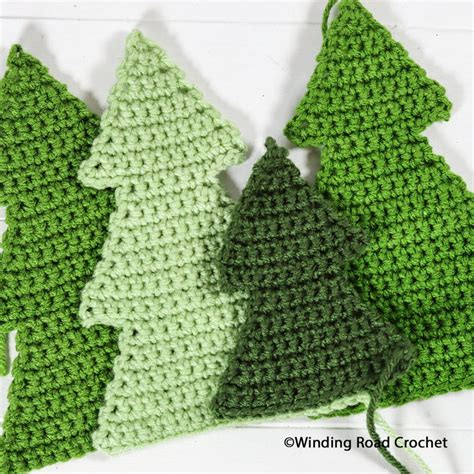 Simple Crochet Tree Set Perfect Winter Pattern - Winding Road Crochet