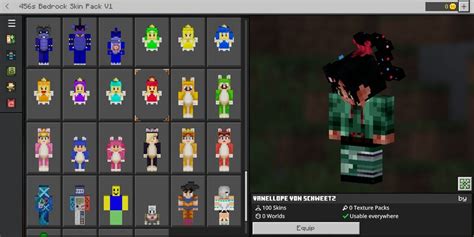 45625w's Bedrock Skin Pack V1.2 Minecraft Mod