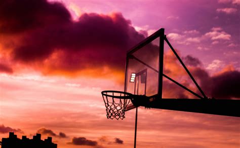 Silhouette Photo of Basketball Hoop During Golden Hour · Free Stock Photo