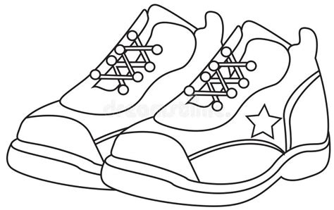 Running Shoes Coloring Page Stock Illustration - Illustration of book ...