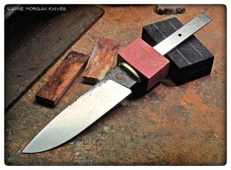 Work in progress, Handle, African black, Red ivory wood and giraffe bone. | Knife making, Knife ...