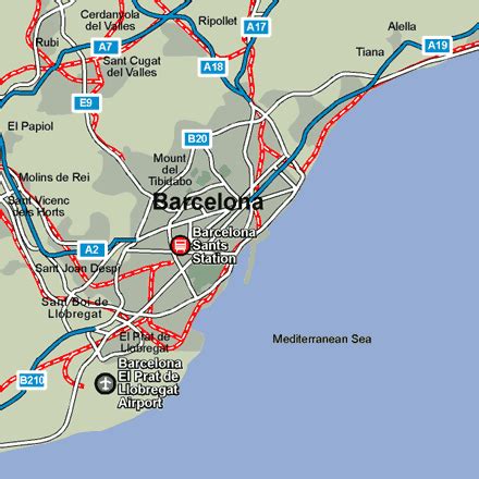 Barcelona Rail Maps and Stations from European Rail Guide